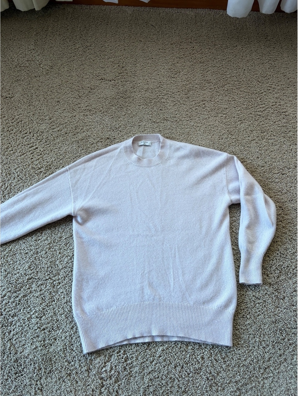 Aritzia Babaton Luxe 100% Cashmere Oversized Crewneck Sweater - Light Pink - 2XS